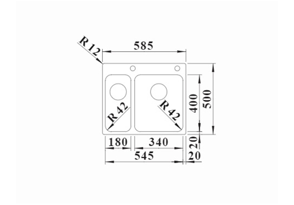 blanco-solis-340-180-if-a-dorada-cetkom-526132-dimenzije polirane inox sudopere Blanco Solis 340/180-if/a