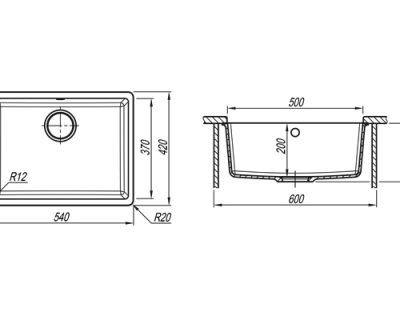podgradne granitne sudopere Florentina Vega 500