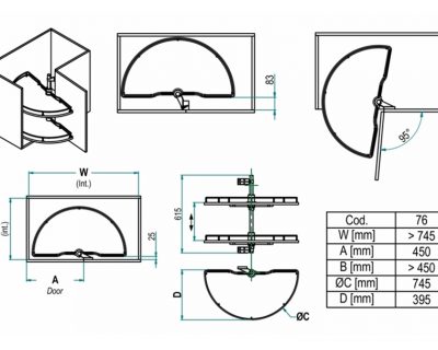 kuhinjski ugaoni žičani element