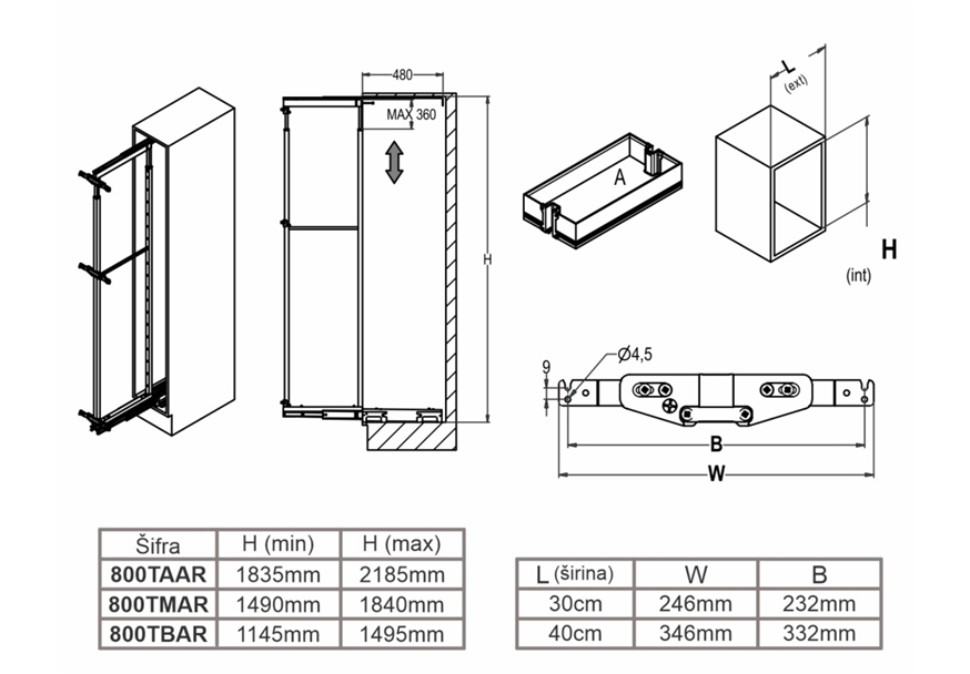 inoxa-dzambo-zicani-element-ikona-dimenzije inoxa džambo žičani element mini špajz ikona