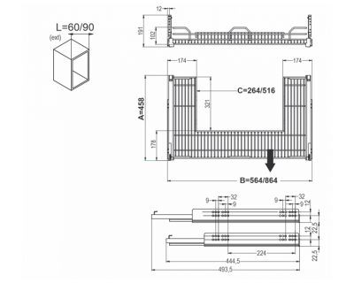 inoxa žičane fioke ispod sudopere