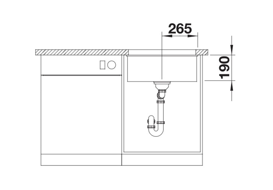 blanco-rotan-500-u-silgranit-prednji-pogled podgradne granitne sudopere blanco rotan 500-u