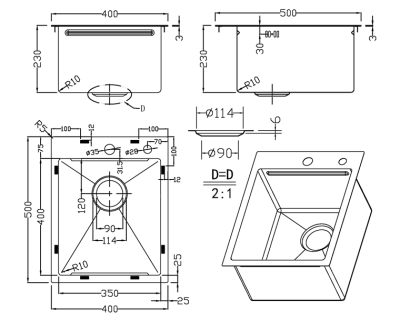 sudopere sandonna tehnički crteži