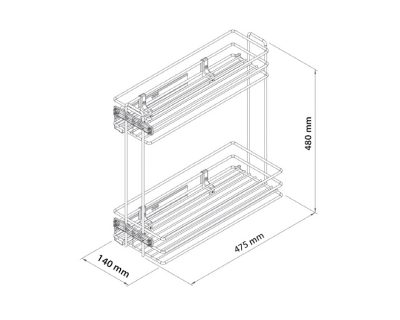 izvlačna žičana korpa za flaše dauer