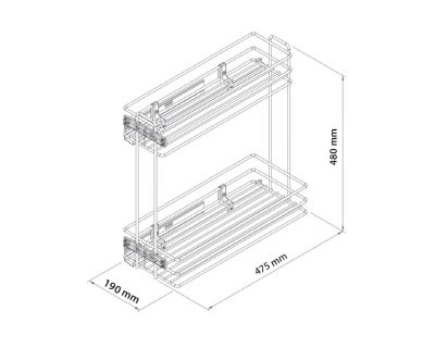 izvlačna žičana korpa za flaše dauer
