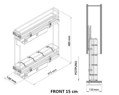 dauer k150 žičani element za flaše teleskopski klizač sa usporivačem