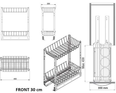 dauer k300 žičani element za flaše teleskopski klizač sa usporivačem
