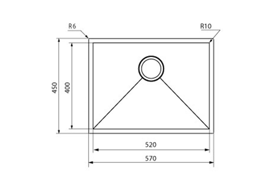 cm-sudopera-iride-matt-570x450-gun-metal-dimenzije CM IRIDE MATT gun metal 570×450 D-190 3u1 , slim, ugradna, podgradna