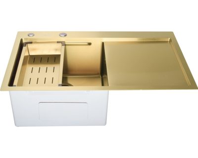 SANDONNA HD7850R INOX ZLATNA + DOZER ZA DETERDŽENT ZLATNI + KORPICA ZLATNA