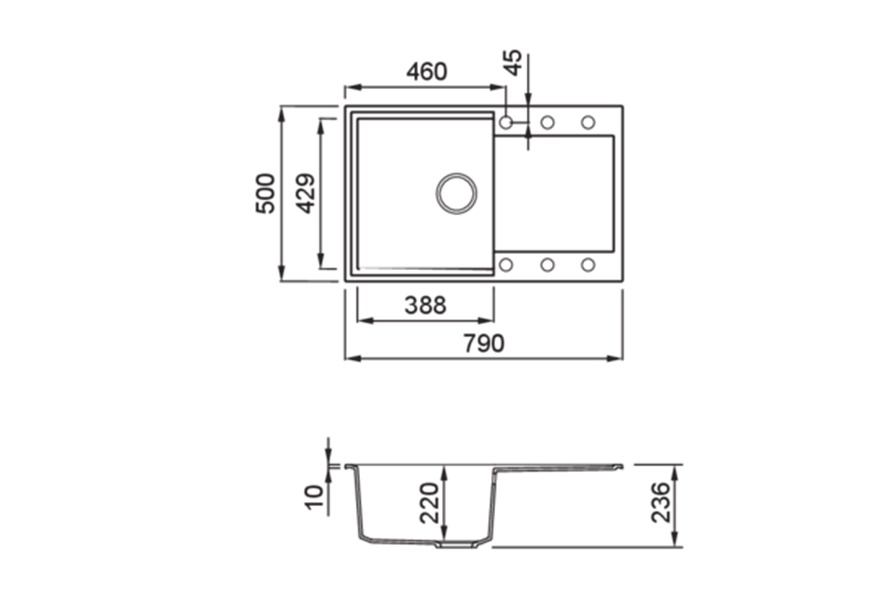 elleci-easy-300-dimenzije granitne sudopere elleci easy 300 granitek