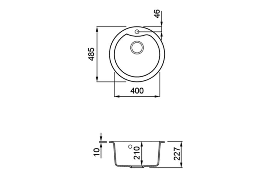 Sudopera ELLECI EGO ROUND FI-485mm, GRANITEK 4 boje - KuhinjaShop