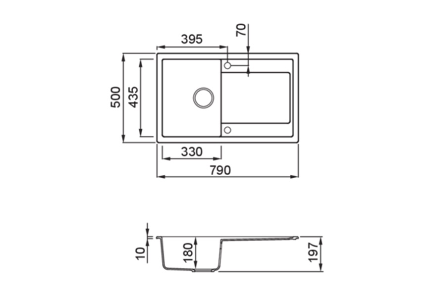 elleci-life-300-dimenzije granitne sudopere elleci life 300 granitek