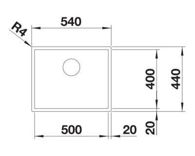 podgradna sudopera blanco zerox 500-u dark steel