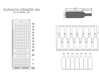 vinske vitrine DUNAVOX DX-194.490BK