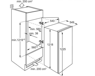 ELECTROLUX LRB3AE12S ugradni frižider bez komore za zamrzavanje