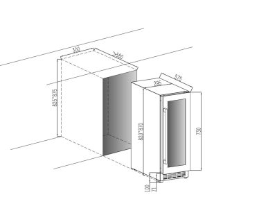 potpultna ugradna vinska vitrina cavin