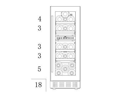 potpultna ugradna vinska vitrina cavin