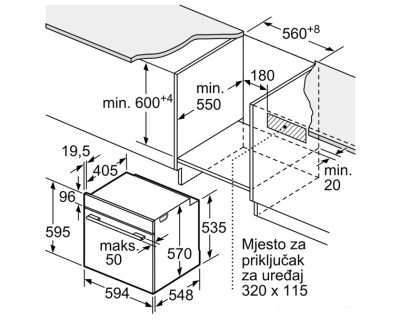BOSCH HBG278BB3 ugradna rerna