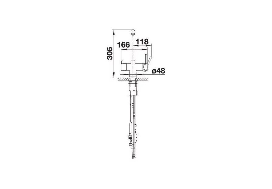 slavina-sa-tusem-za-filtraciju-blanco-fontas-ii-saten-dark-steel-527737-prednji-pogled slavina sa tušem BLANCO FONTAS-S II SATEN DARK STEEL 527737
