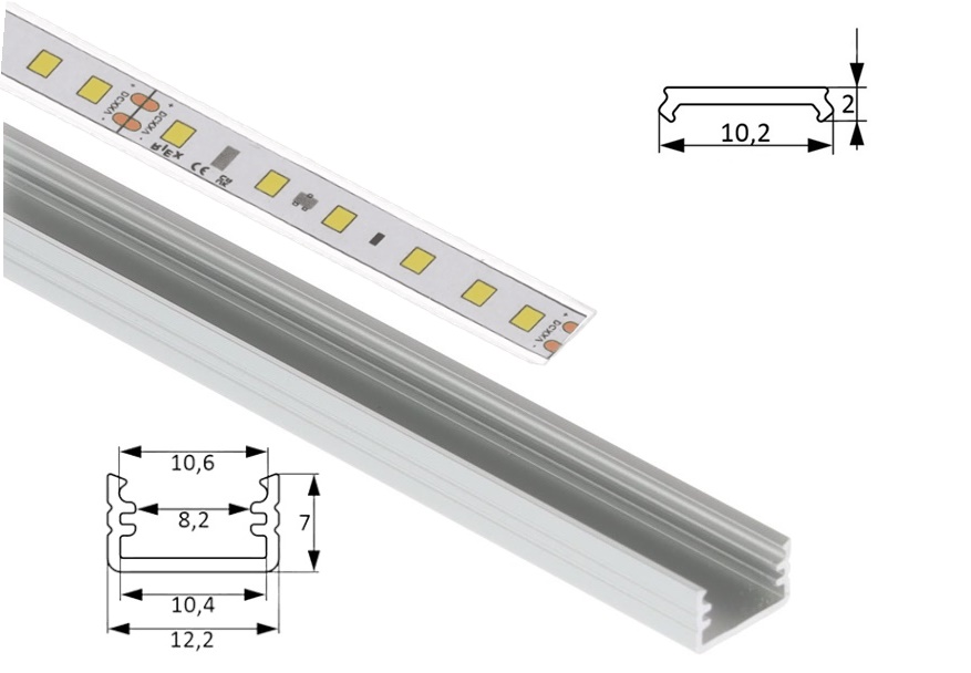 nadgradna-siva-sina-za-led-traku-hranipex-f004438-providni-difuzor aluminijumski profili za led trake