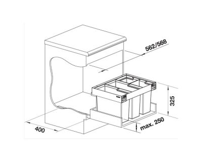 sistemi za otpad blanco flexon ii low 60/4 526644
