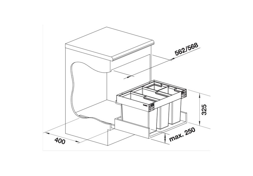 sistem-za-otpad-blanco-flexon-ii-low-60-4-526644-15+15+6+6-dimenzije sistemi za otpad blanco flexon ii low 60/4 526644