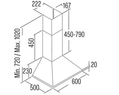 CATA OMEGA 600 X dekorativni aspirator širine 60cm