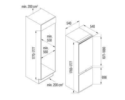 CATA CI-54177 ST ugradni kombinovani frižider