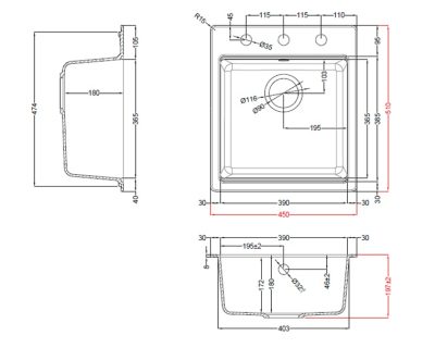 Granitne sudopere ELLECI TIME 102 450x510mm GRANITEK