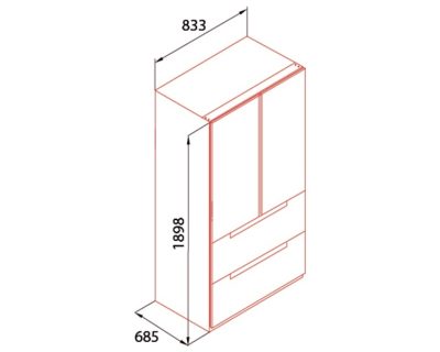 NODOR TWIN 189 TNF GDB FRENCH-DOOR, samostojeći kombinovani frižider