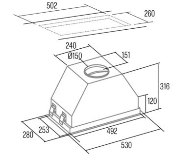 CATA GCX 53 SD ugradni aspirator
