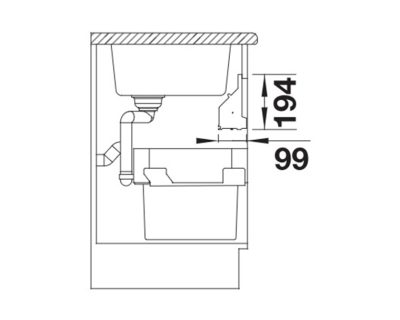 BLANCO ORGA SHELF 60 H fiksna uska polica za sudoperski element