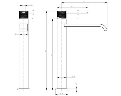 SANDONNA DOROTA CRNA samostojeća kupatilska slavina