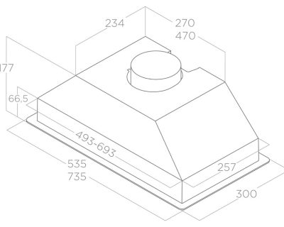 ELICA ERA CT17 INOX ugradni aspirator