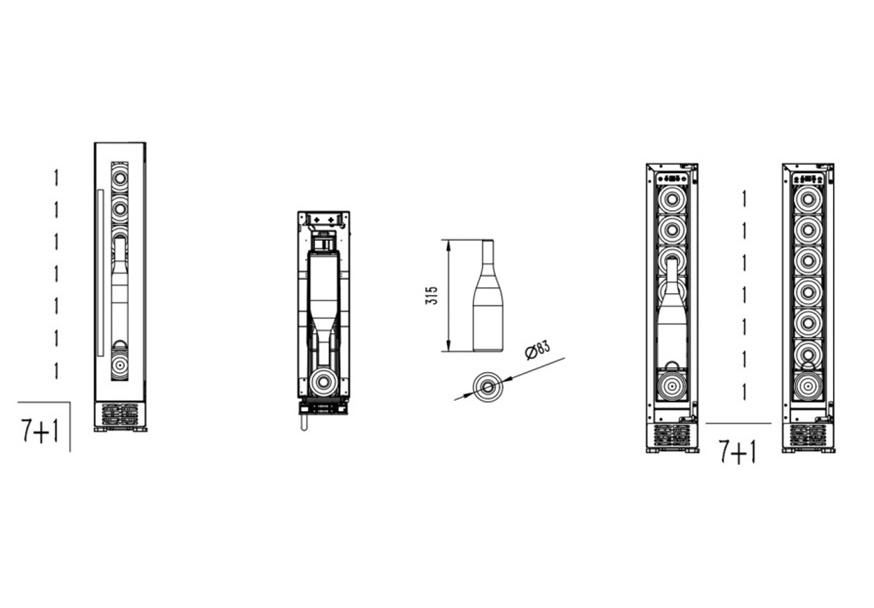 ugradna-potpultna-vinska-vitrina-CAVIN-ARCTIC-COLLECTION-15-dimenzije- CAVIN ARCTIC COLLECTION 15 potpultno ugradna vinska vitrina