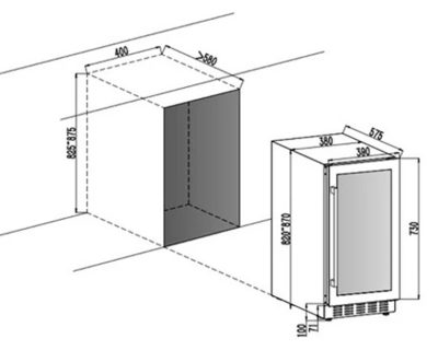 CAVIN ARCTIC COLLECTION 40 potpultno ugradna vinska vitrina