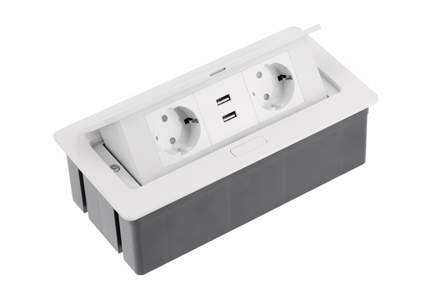 gtv-uticnica-konzola-teleblok-AE-PBSUC2GS-10-2xsuko+usb-bela- ELEKTRIČNA KONZOLA/UTIČNICA GTV TELEBLOK