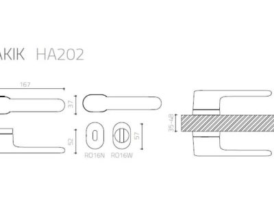 Kvaka za vrata sa rozetom AKIK HA202 nikl brušeni