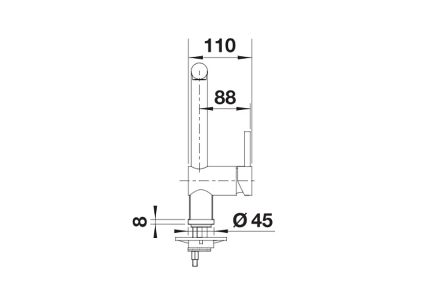 slavina-blanco-linus-saten-dark-steel-527732-dimenzije-prednji-pogled Slavina Blanco Linus SATEN DARK STEEL