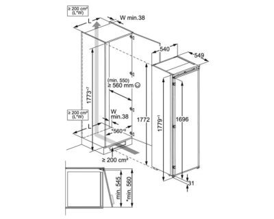 ELECTROLUX ERD6DE18S1 ugradni frižider bez zamrzivača visine 178cm