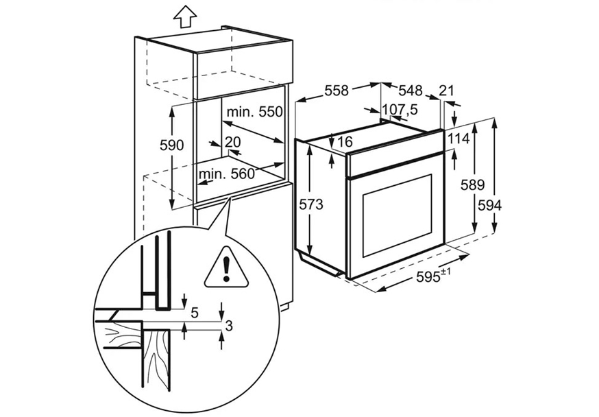 ugradna-rerna-electrolux-KODDP77WX-dimenzije ELECTROLUX KODDP77WH ugradna rerna