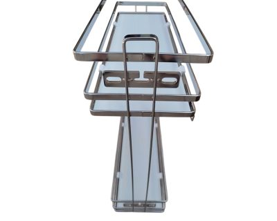 PREMIUM LINE IZVLAČNA ŽIČANA KORPA ZA FLAŠE SA 2 POLICE ZA FRONT 15,20,30 ili 40cm HROM/ POD U BELOJ BOJI