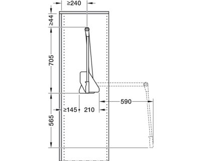 KESSEBÖHMER CONERO LIFT 80-99cm ANTRACIT