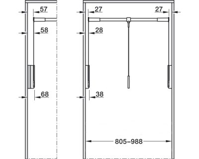 KESSEBÖHMER CONERO LIFT 80-99cm ANTRACIT