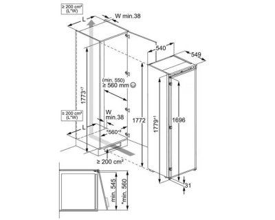 ELECTROLUX EUN7NE18S ugradni zamrzivač sa fiokama visine 177,2cm
