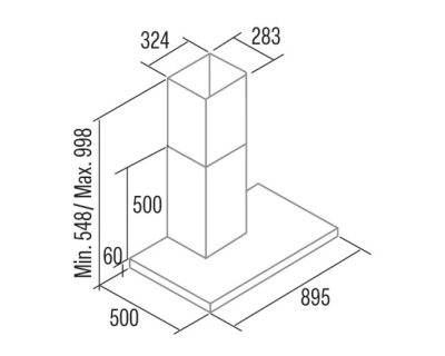 CATA LEGEND 9000 XGBK dekorativni aspirator širine 90cm