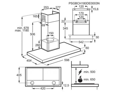 ELECTROLUX LFT766X dekorativni aspirator širine 60cm