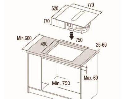 CATA IAS 7024 indukciona ploča sa integrisanim aspiratorom širine 77cm