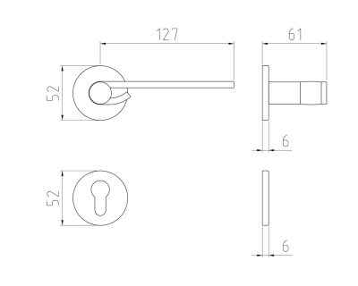 Kvaka za vrata sa rozetom GHIDINI clip