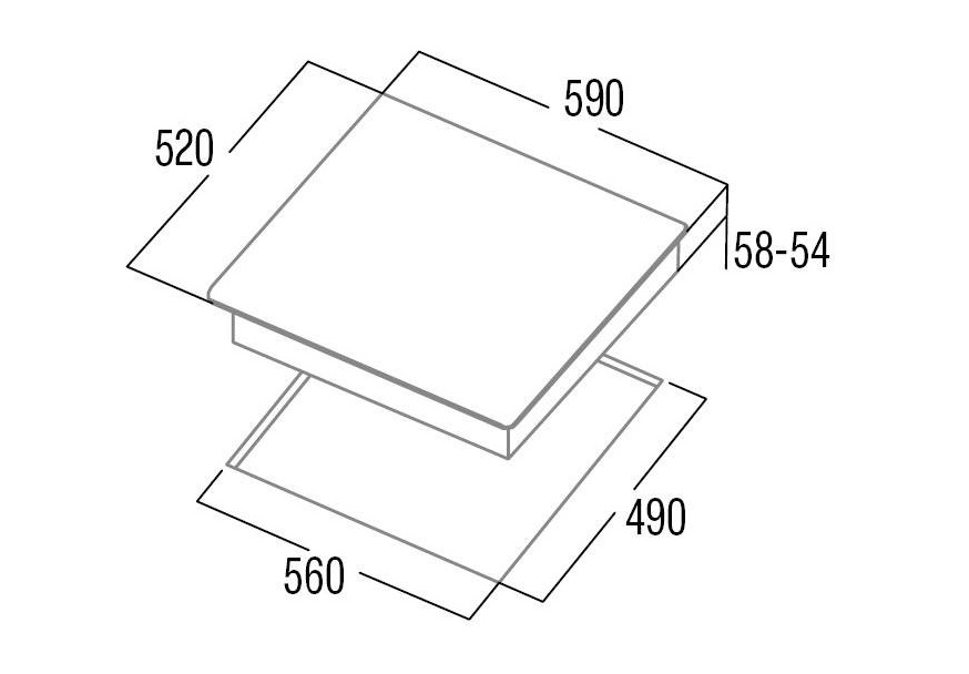 staklokermaicka-ploca-cata-ib-6304-e2-bk-dimenzije CATA IB 6304 E2 BK indukciona ploča